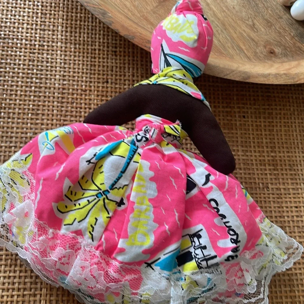 Vintage Caribbean Topsy Turvy cloth doll